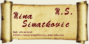 Mina Simatković vizit kartica